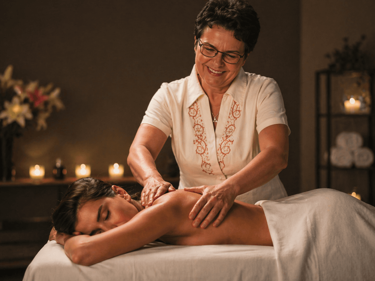 Marijke geeft massage